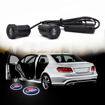 

For Lada Granta Vesta Niva Xray Kalina 2 1 Priora 2 1 Largus 2110 2109 4X4 2121 Car LED Door Light Logo Projector Welcome Lamp