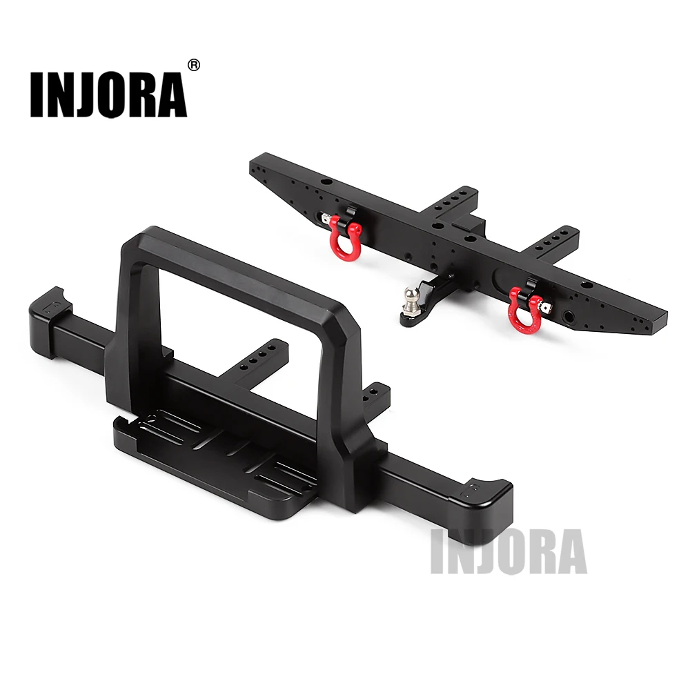 Injora Rc Car Classic Metal Paraurti Anteriore Posteriore Per 1/10 Rc Crawler Trx4 Defender Upgrade Parts
