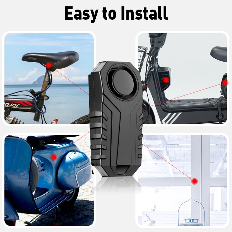 Bicycle Alarm Lock Anti Theft with Remote Wireless Home Alarm Waterproof Motorcycle Bike Alarm with Autostart Security Alarms