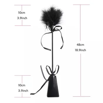 Bdsm Feather Tickled Whip Bondage Erotic Punish Fetish Leather Spanking Paddle Play Flogger Sex Toys for Lover Riding Crop Pony 3
