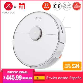 

[PLAZA] Roborock S5 Max Robot Vacuum Cleaner EU Sweep Mop House Vacuum Cleaner 290ml Water Tank App Smart Control Alexa Support