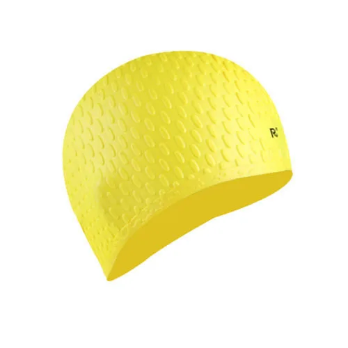 Мужская Женская шапочка для плавания, купальники для взрослых, большие размеры, Молодежные водонепроницаемые шапочки для бассейна, спандекс, Силиконовая защита для ушей - Цвет: Yellow