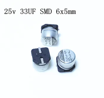 

100pcs 25v 33uf SMD 6x5mm 6*5 MM chip Aluminum Electrolytic Capacitor