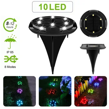 

Waterproof Garden Underground Multicolor Solar LED Light Balcony Decor Outdoor 10LEDs Solar Lamp for Home Yard Driveway Lawn D30
