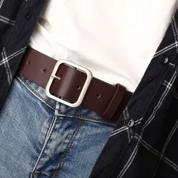 2021 New PU Leather Belts for Women Retro Simple Wild Square Pin Buckle Jeans Popular Belt Ladies Vintage Strap Female Waistband