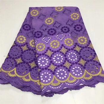

5 yard Swiss lace fabric 2020 latest heavy beaded embroidery African cotton fabrics Swiss voile lace popular Dubai style 2L09202