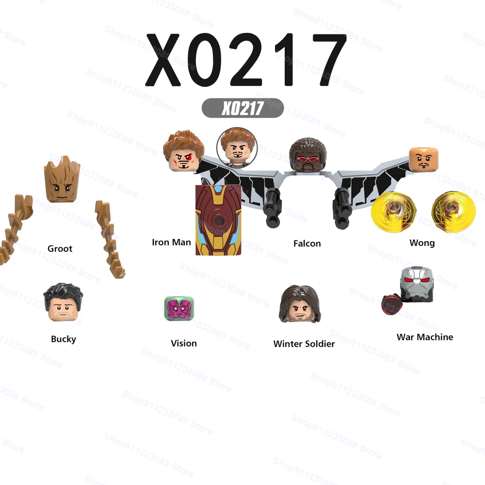 X0217 8 шт./компл. Грут Сокол зрение Зимний Солдат сборные строительные блоки