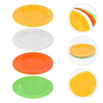 

4pc Durable Safe Colorful Eco-Friendly Dining Plate Tableware for Kitchen BBQ Food