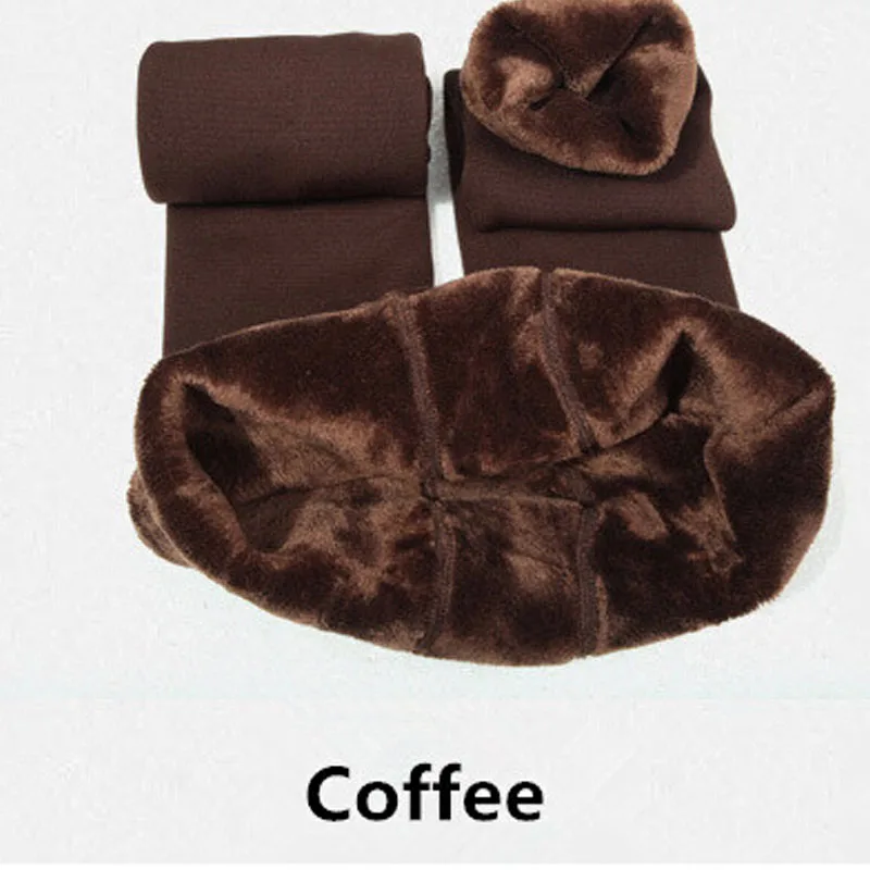 Coffee NORMOV, зимние плотные женские леггинсы, одноцветные, высокая талия, эластичные, длина по щиколотку, полиэстер, леггинсы, повседневные Бархатные леггинсы размера плюс - Цвет: Coffee
