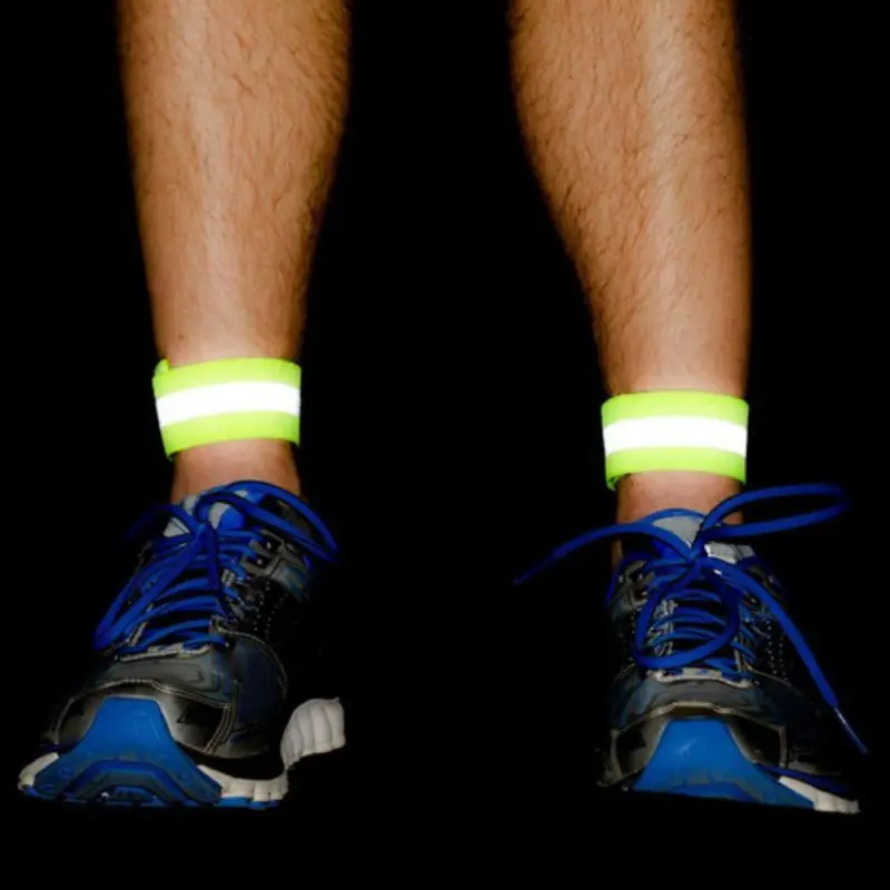 2 sztuk/zestaw odblaskowe bezpieczne zespół pasek nadgarstek nogi kostki pasek ostrzegawczy pasek bransoletka nadgarstek noc bieganie jazda na rowerze regulowany