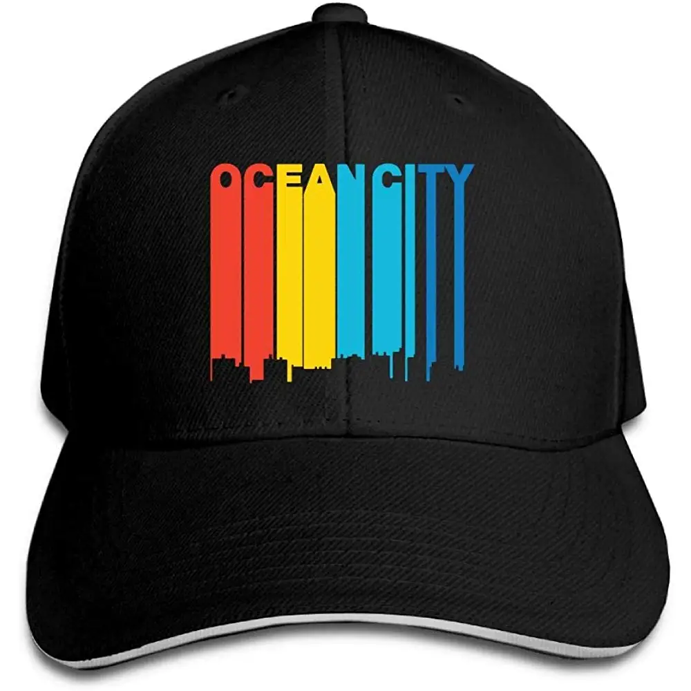 Классический унисекс на заказ Ретро 1970-х стиль океана города Мэриленд Skyline Дальнобойщик шляпы Регулируемая простая бейсболка