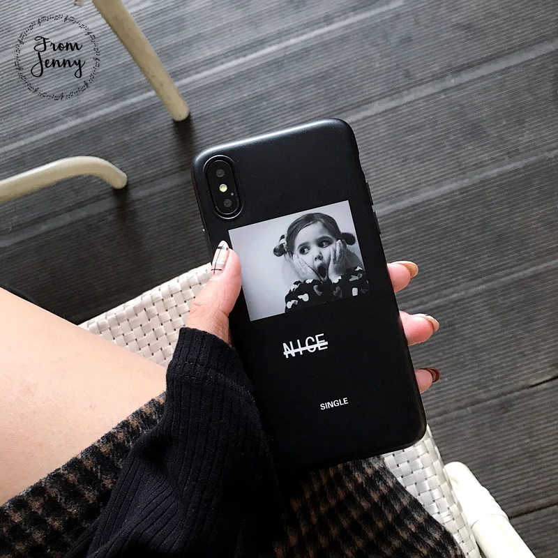 From Jenny, одноцветная, для мальчиков, смайликов для iPhone 11 Pro x xr xs max 6 6s 7 8 Plus простой текст телефон Мягкий защитный чехол