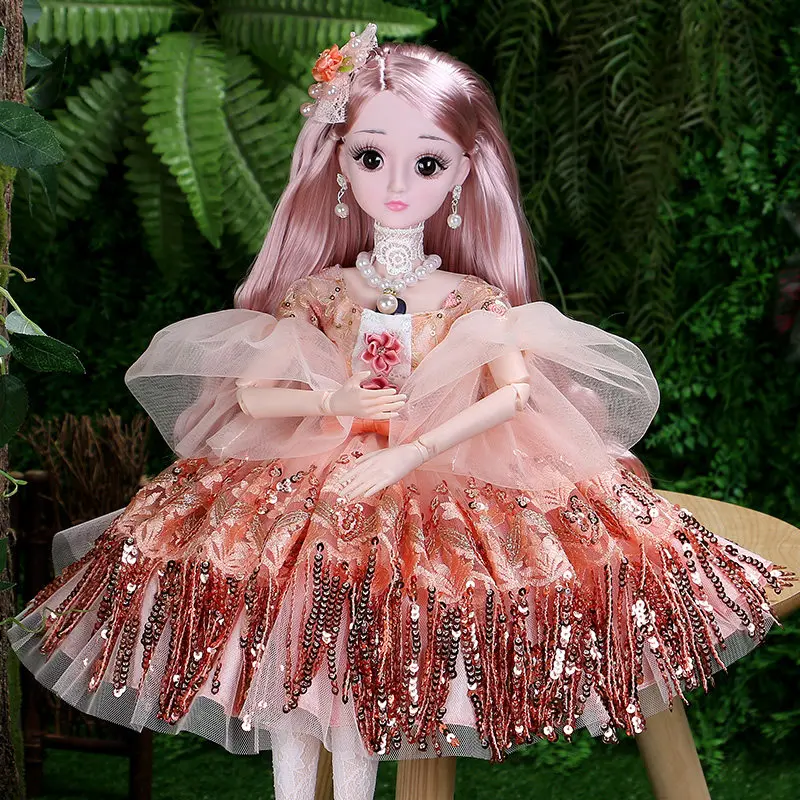 

60cm Fashion Girl Doll Toy With Clothes And Shoes Simul Plastic Jointed DIY Smart Big Princess Doll Queen Set Girl Birthday Gift