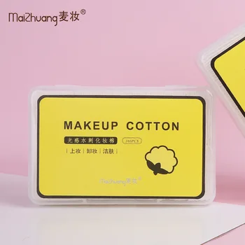 

Wheat Makeup 160 PCs Non-woven Fabric Cotton Pads Spunlaced Thin Skin Facial Wipe Plastic Box Z063