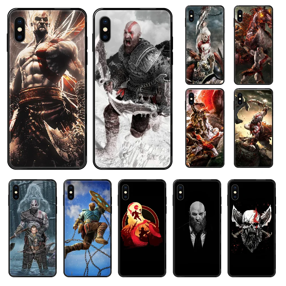 God Of War чехол для телефона iphone 4 4s 5 5S SE 5C 6 6S 7 8 plus X XS XR 11 PRO MAX 2020 черный мобильного