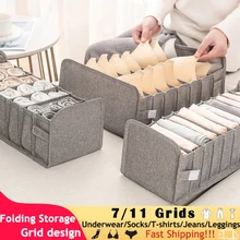 Underwear Storage Box Socks Bra Foldable Divider Drawer Closet Organizer Washable Household Save Space Clothes Sorting Tools New