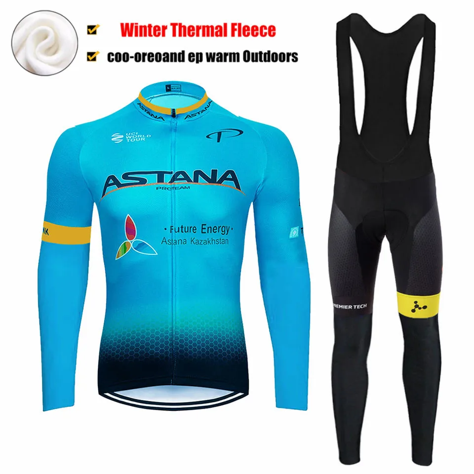 Pro Team STRAVA Велоспорт Джерси 9D Bib набор MTB Форма велосипед одежда мужская зимняя теплая флисовая велосипедная Одежда для велоспорта