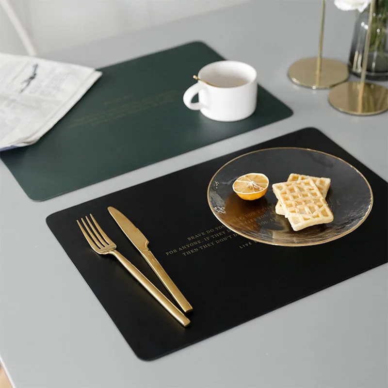 

1 pcs 30*43cm Leather Tablecloth Mat Waterproof Oil-proof tablecloth Soft kitchen restaurant table accessories
