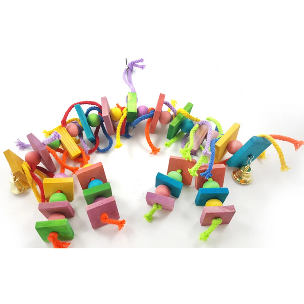 28x8x30 см игрушки для животных попугай птица деревянный разноцветный попугай игрушки прочная клетка для попугая Ара жевательные птицы игрушки для веревочная лестница подвесные игрушки