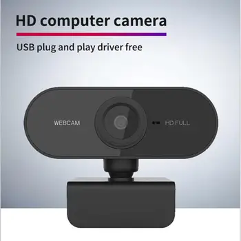 

HD 1080P Webcam with Mic Rotatable PC Desktop Web Camera Cam Free Drive USB Computer PC Rotatable Camera with Microphone