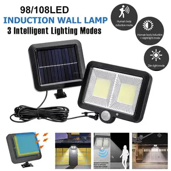 

98 /108 LED COB Solar Lamp Outdoor IP65 Waterproof 3 Modes PIR Motion Sensor Solar Powered Garden Light Wall Lamp Flood Lamp