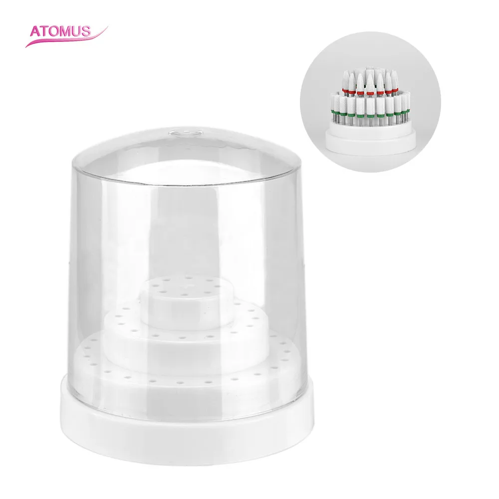 

48 Holes Nail Drill Bit Cutter Storage Display Holder Box Nail Drill Bits Container Stand Display Rack Tool Nails Accessories