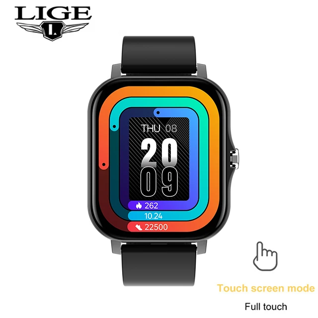 LIGE 2021 New Smart Watch Women Men Bluetooth Call Fitness Tracking Heart Rate Custom Dial Sports Waterproof Women's Smartwatch 