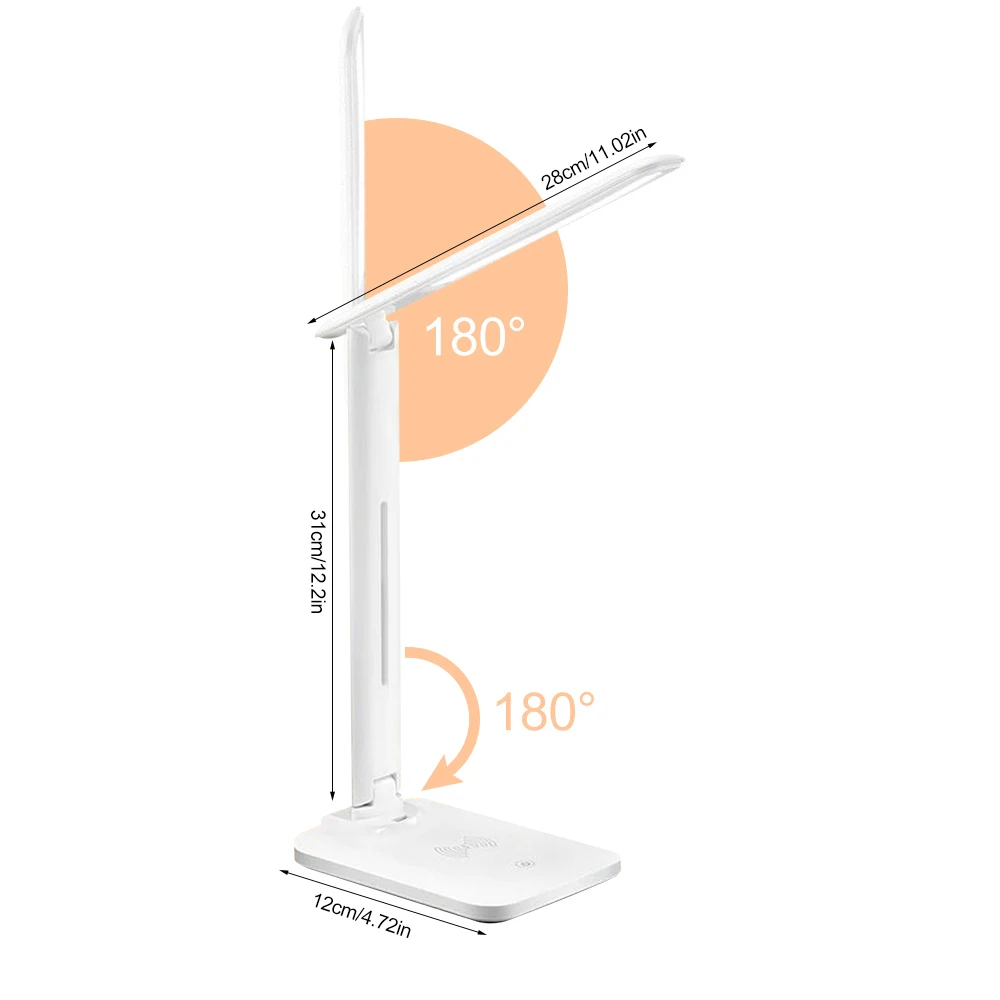 Складная Светодиодная настольная лампа, светильник с защитой глаз, USB зарядка для спальни, светильник для учебы