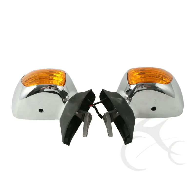 

Chrome Left Right Side Rear Mirror Signals For Honda Goldwing GL1800 2001-2011