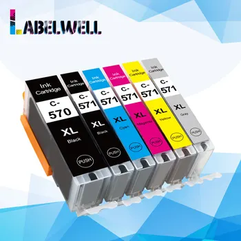 

Labelwell PGI570 570xl Ink Cartridge PGI-570 CLI-571 xl Compatible for Canon PIXMA MG5750 MG5751 MG5752 MG5753 MG6850 Printer
