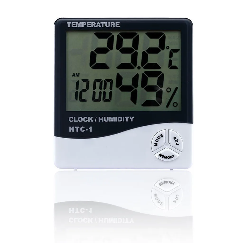 Цифровой ЖК-термометр гигрометр Измеритель комнатной температуры мониторинг аквариума дисплей датчик влажности Часы