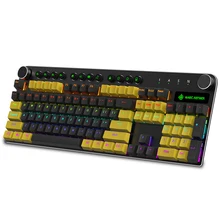 MK13 Light Mechanical Keyboard USB Wired 104 keys Metal Panel Gaming Keyboard PBT Keycap Glowing Game Keyboard