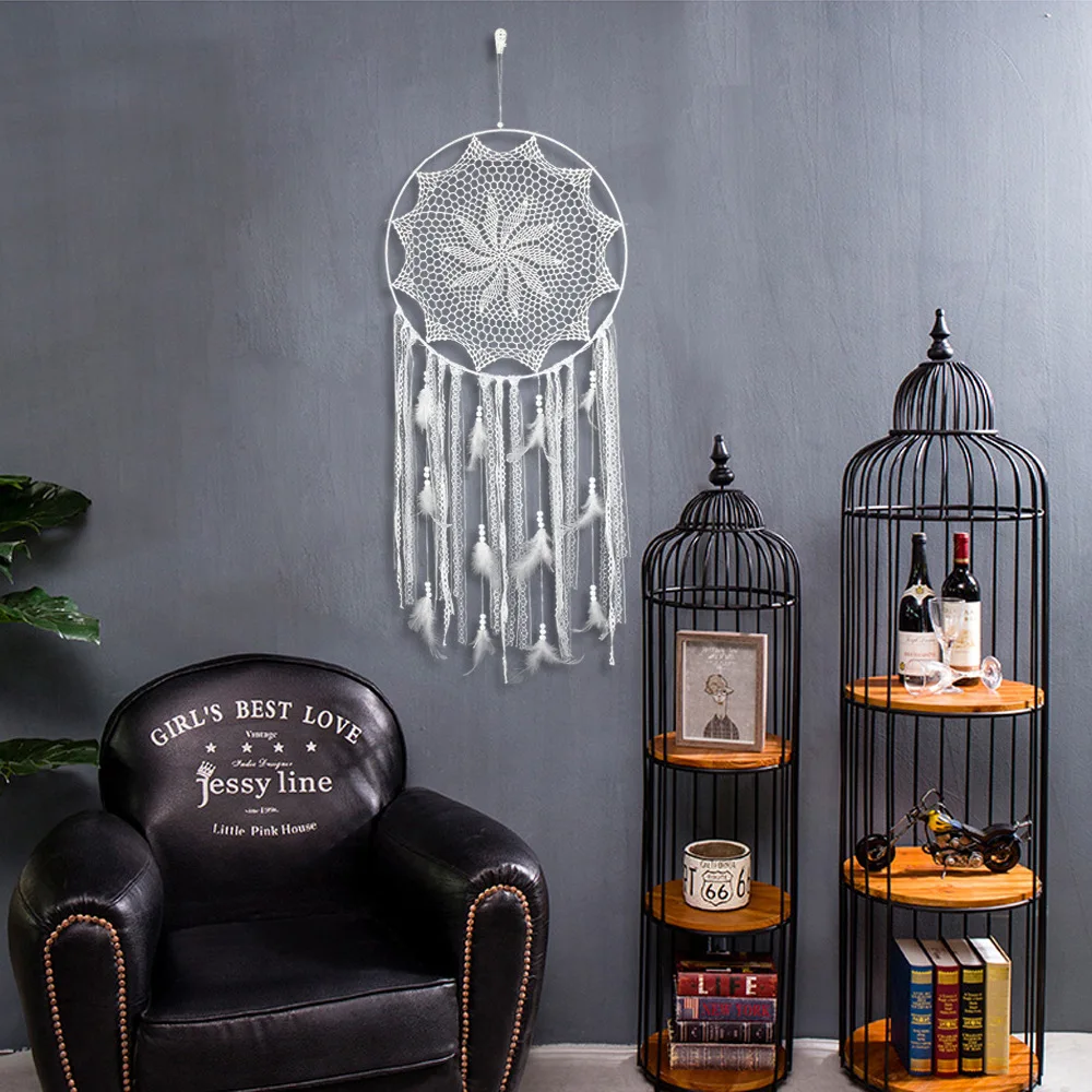 Ловец снов мечта Свадьба большой ручной работы крючком кружева кисточкой