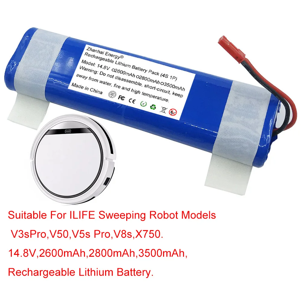 

14,4 В 14,8 в 3500 мАч 2600 мАч 18650 литий-ионный перезаряжаемый аккумулятор для робота-пылесоса ILIFE V3sPro V50 V5s Pro V8s X750 Новинка