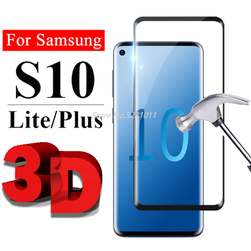 3D Protective Glass for Samsung Galaxy S10 Lite Light Plus S 10 S10+ Safety Glas Tremp Samsug Gelaksi 10s S10e Screen Protector | Мобильные