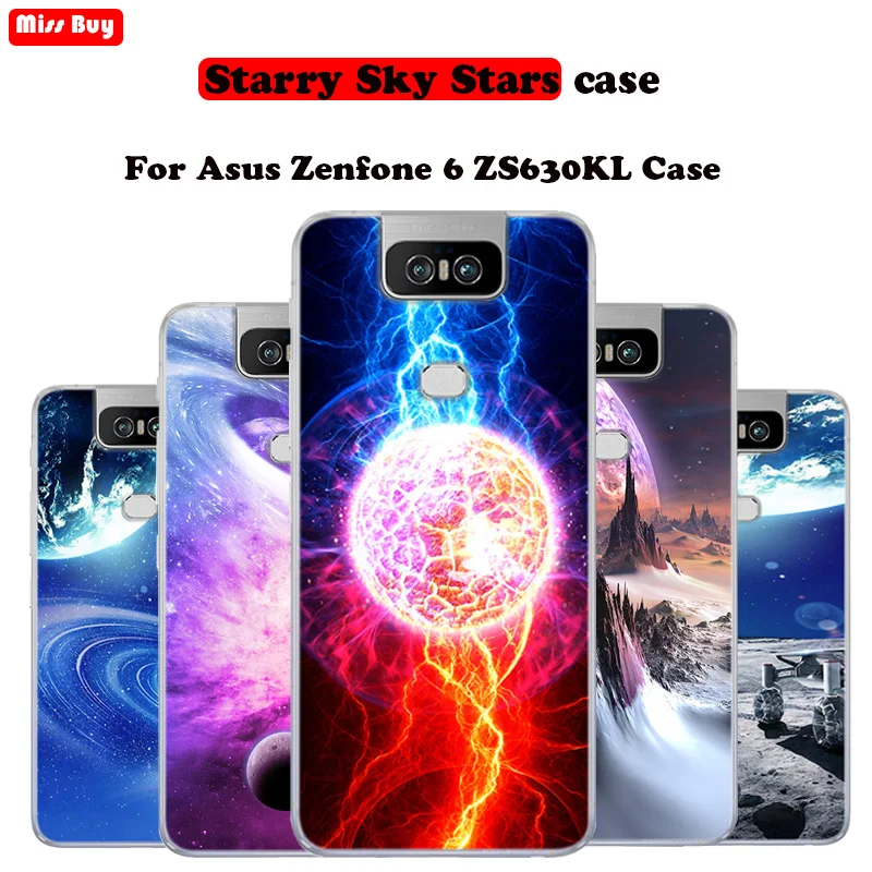 

Silicone Phone Cases For Asus Zenfone 6 ZS630KL Case Soft Slim Cover For Asus ZenFone maxM2ZB633KL ZB631KL ZB601KL Case Starry