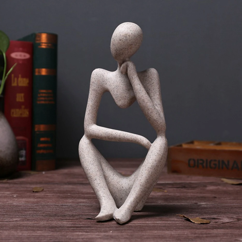 Creative Resin Statues Abstract Thinker People Statue Sculptures Figurine DIY Decoration Craft Office Home Decoration Figurine Creative Resin Statues Abstract Thinker People Statue Sculptures Figurine DIY Decoration Craft Office Home Decoration Figurine
