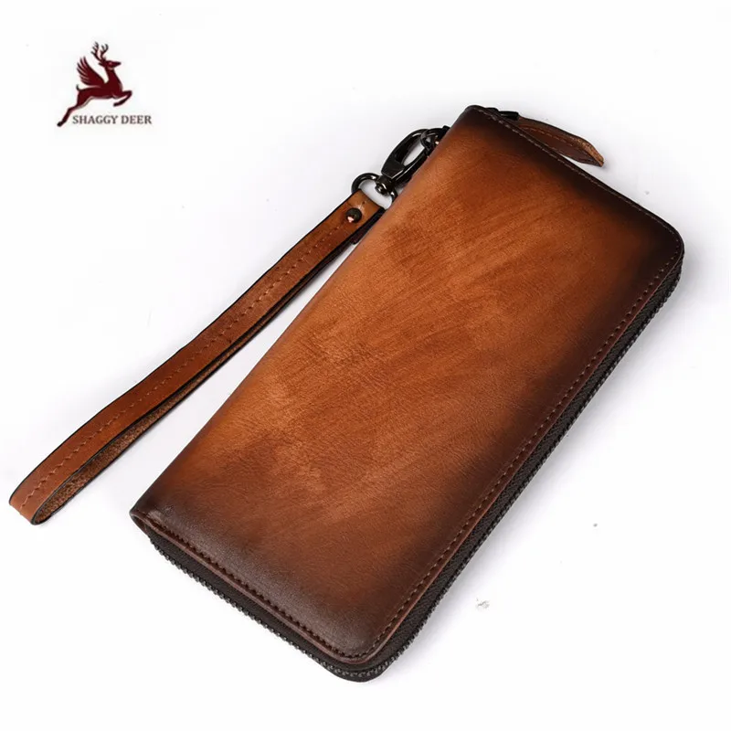 

Bark Business Retro Men's Wallet Euro-American Leather Hand-polished Multi-card Handbag Recreational Leather Wallet