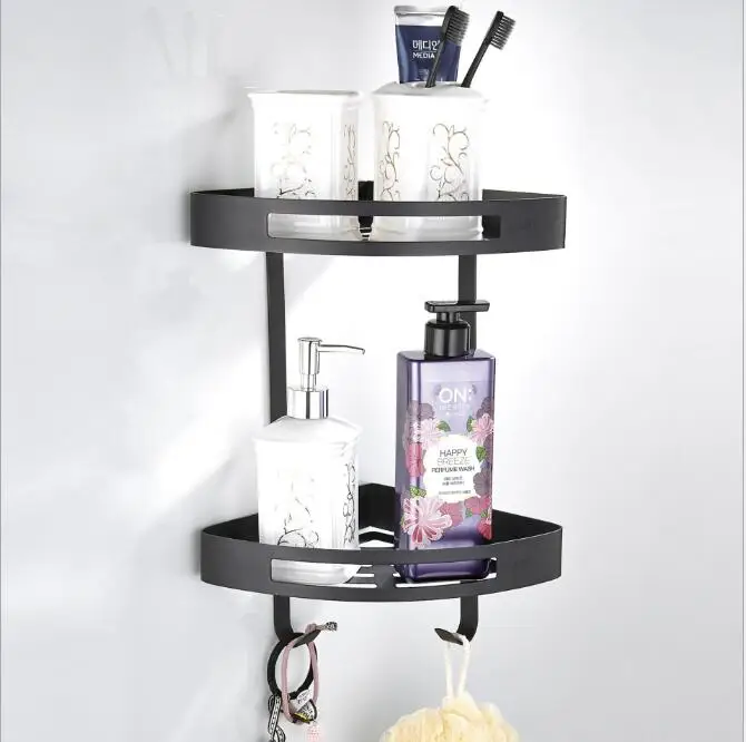 

Vidric Wall Mounted Black Oil Brushed/Gold/Chrome Bathroom Soap Basket Bath Shower Shelf Soap Basket Holder building materia
