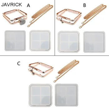 

Handmade Clear Silicone Square Bags Molds Dynamic Liquid Handbags Mold Quicksand Bag Resin Casting Mold Art Craft Tools