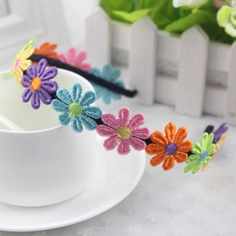 Красочные Цветочные Детские аксессуары для волос детские головные уборы повязка