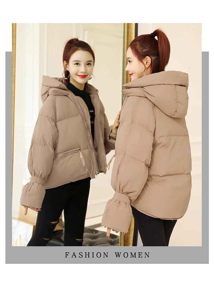 Маленькая куртка с хлопковой подкладкой, Женское зимнее пальто, стиль, корейский стиль, для студентов, свободный крой, BF, толстый пуховик, короткое, хлопок