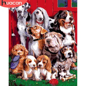 

HUACAN Paint By Number Dog Animals Drawing On Canvas HandPainted Painting Art Gift DIY Pictures By Number Kits Home Decoration