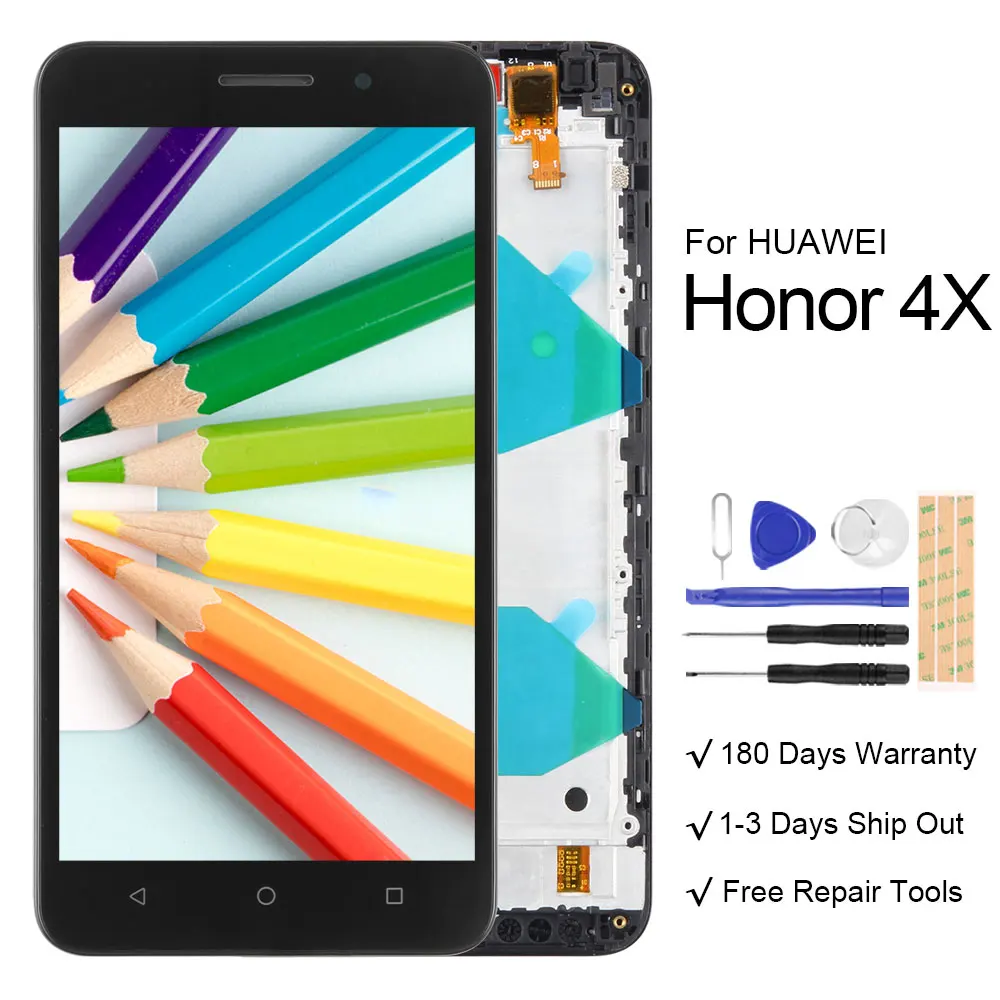

5.5 Original Display For HUAWEI Honor 4X Display Touch Screen with Frame for HUAWEI HONOR 4X LCD Replacement Che2-L11 CHE2 UL00