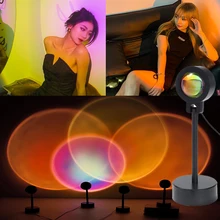 

LED Projection Lamp Sunset Rainbow Projector Nightlight Bedroom Atmosphere Rainbow Lamp Photography Background Decoration Light