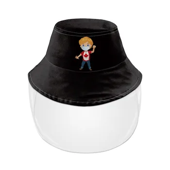 

Black Bucket Hat Cartoon Pattern Anti-dust Sand Mask Multi-function Protective Cap Dustproof Protective Hat Sombrero Pescador