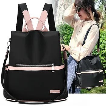 

Casual Oxford Backpack Women Waterproof Nylon School Bags For Teenage Girls High Quality Fashion Travel Tote Packbag