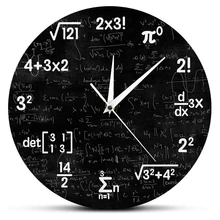 IALJ Топ математические формулы и нотации Математика меловая доска гик настенные часы развивающие подарки для детей учителя школы