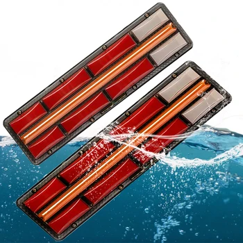 

1Pair Universal Waterproof Led Rear Stop Tail Ligths 24V Heavry Truck Trailer With Yellow Water Flowing Turn Signal Lamp 46cm