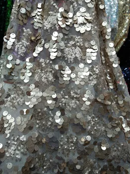 

New Sequins African High Quality Net Lace,French Voile Guipure tulle mesh Lace Fabric For dress party 5yd/lot W11251